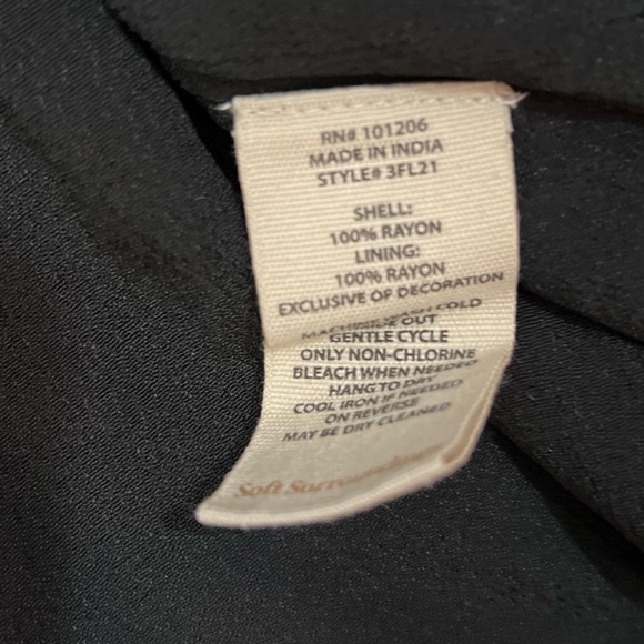 Soft Surroundings Midi Dress 18p Boho Cottagecore Festival Lined Velvet Trim - Picture 12 of 12